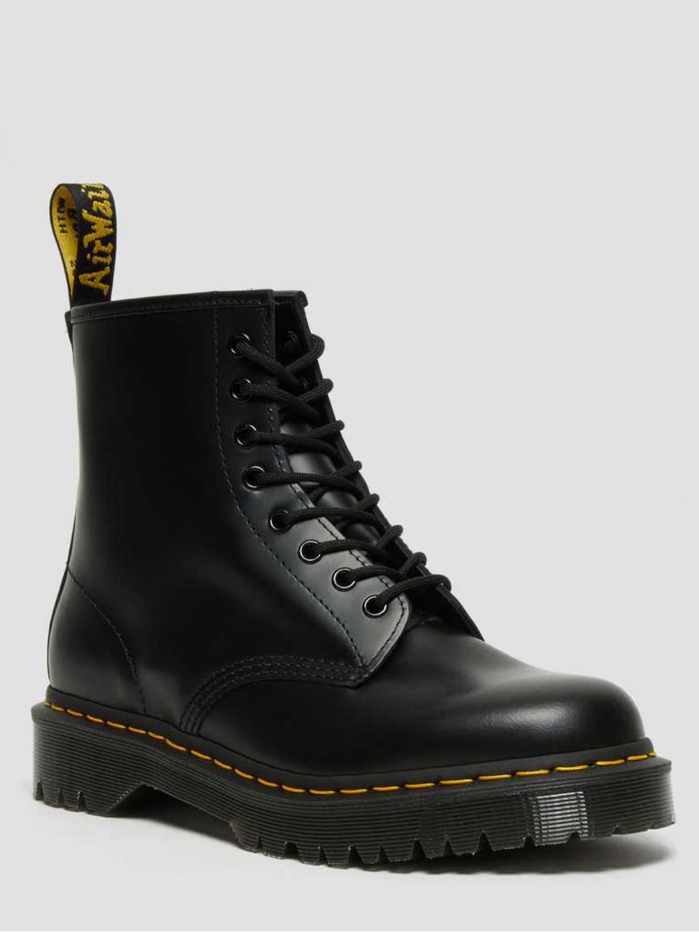 Dr. Martens smooth leather lace up boots black size 8 - Picture 1 of 5
